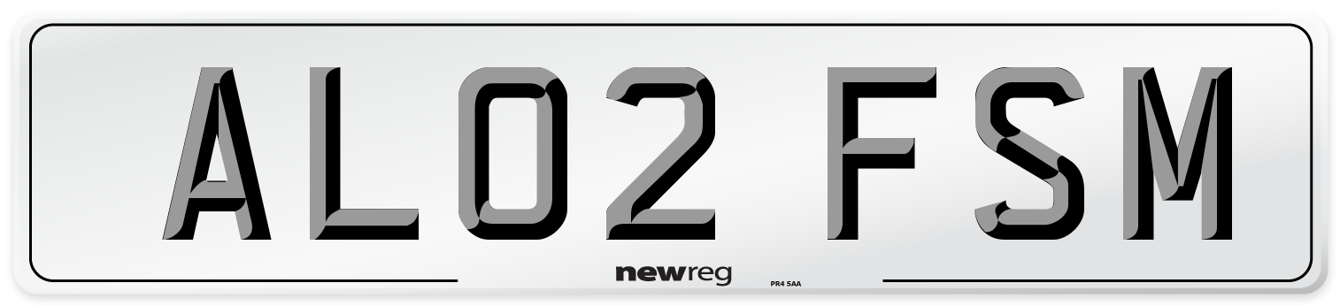AL02 FSM Number Plate from New Reg